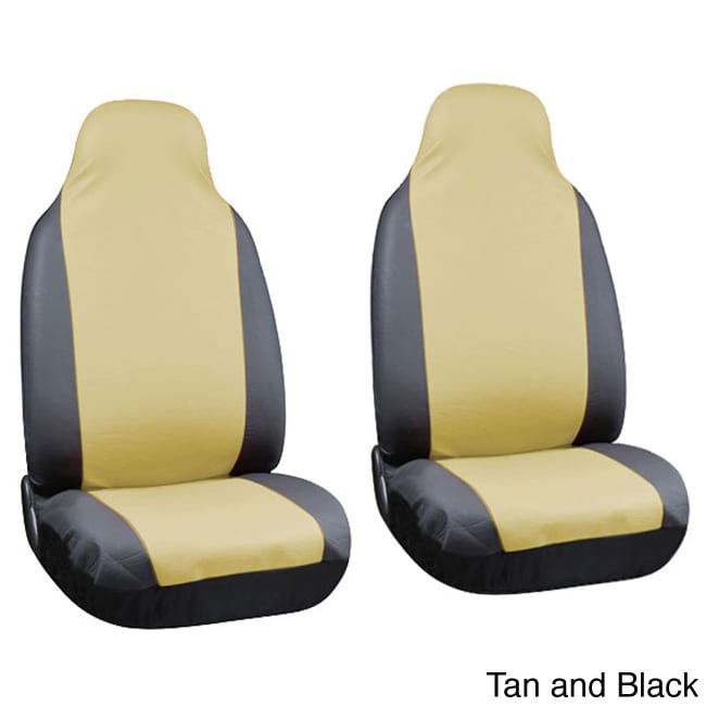 Oxgord Synthetic Faux Pu Leather Integrated High Back Bucket Seat Covers