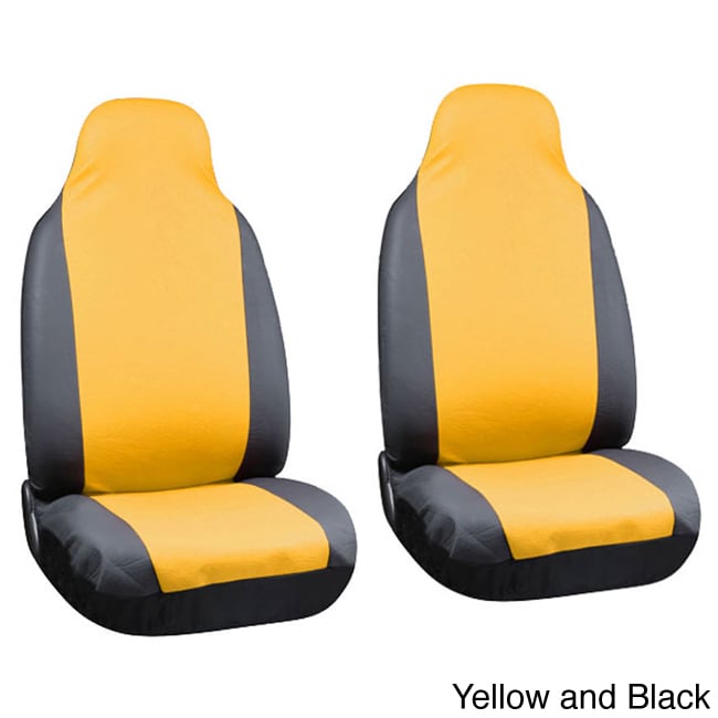 Oxgord Synthetic Faux Pu Leather Integrated High Back Bucket Seat Covers