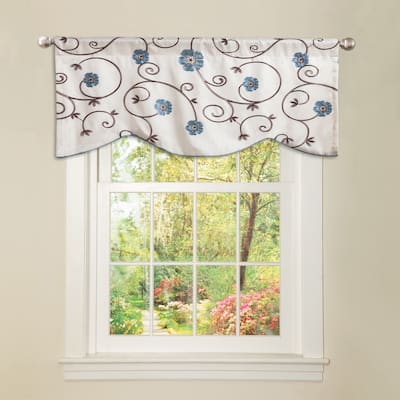 Copper Grove Halkett Blue Floral Valance - 42X18
