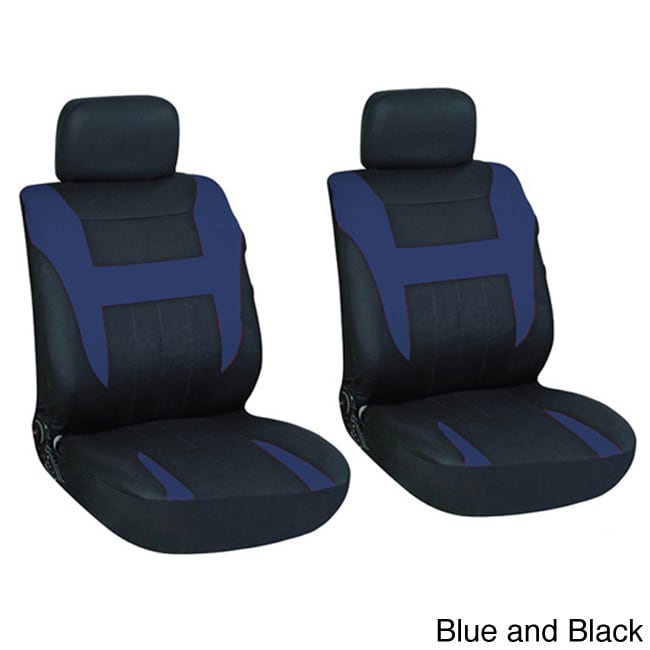 Oxgord 4 piece Two toned Cloth Seat Cover Set For Two Automotive Front Chairs