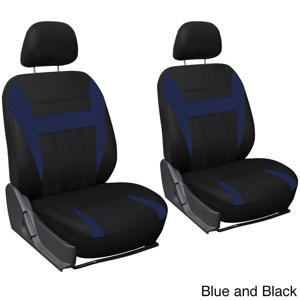 Oxgord 4 piece Two toned Cloth Seat Cover Set For Two Automotive Front Chairs