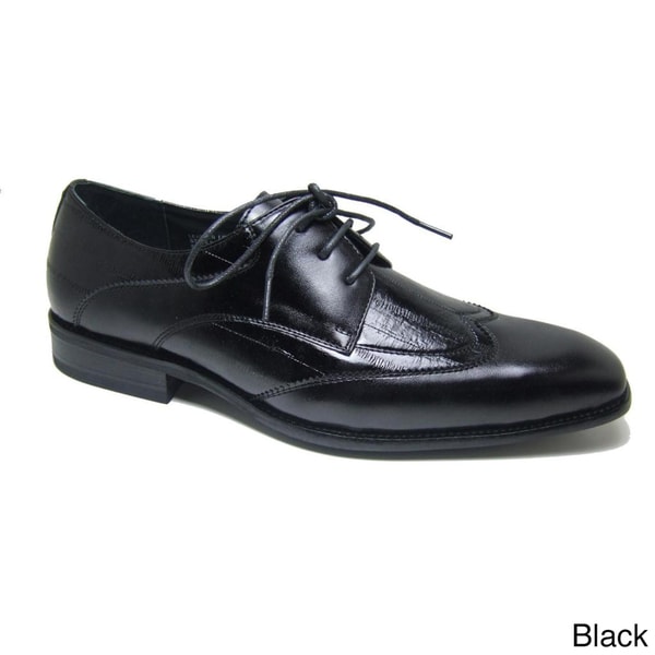 Delli Aldo Men's Patent Leatherette Wing Tip Designer Shoes Delli Aldo Oxfords