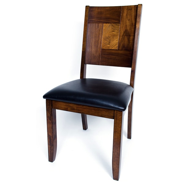 Solid Hardwood Squareback Brown Dining Chair (Set of 2)