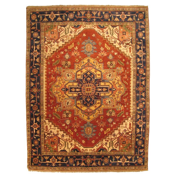 Shop Handknotted Wool Rust Traditional Oriental Serapi Rug (9' x 12