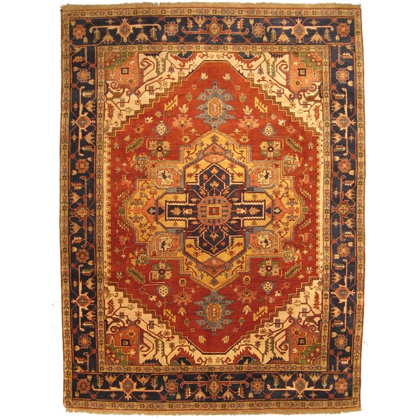 Shop Hand-knotted Wool Rust Traditional Oriental Serapi Rug (10' x 14 ...