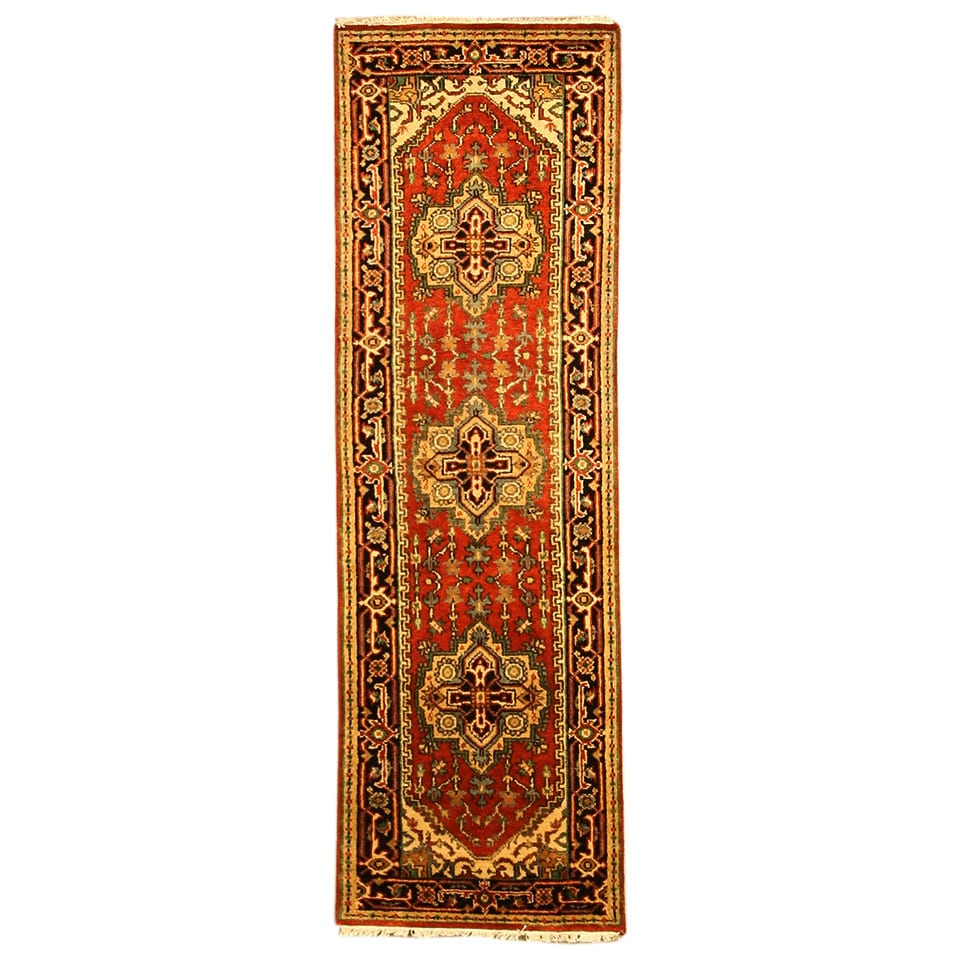 Eorc Hand knotted Wool Serapi Rug (26 X 12 Runner)