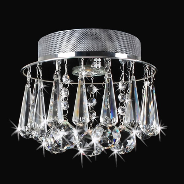 Catherine Chrome Flush Mount with Glamorous Crystals Chandelier Flush Mounts