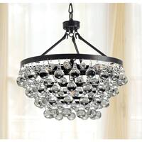 Antique Black 5-light Crystal Drop Chandelier