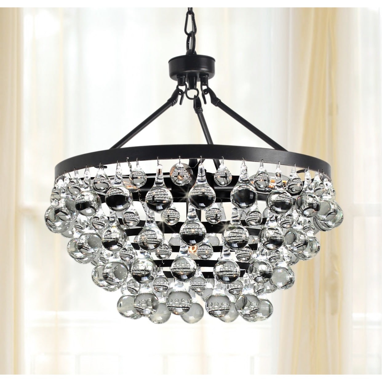 Antique Black 5-light Crystal Drop Chandelier (Antique Copper, Glass Lantern Chandelier) - Chandeliers For Bedrooms by Overstock.com