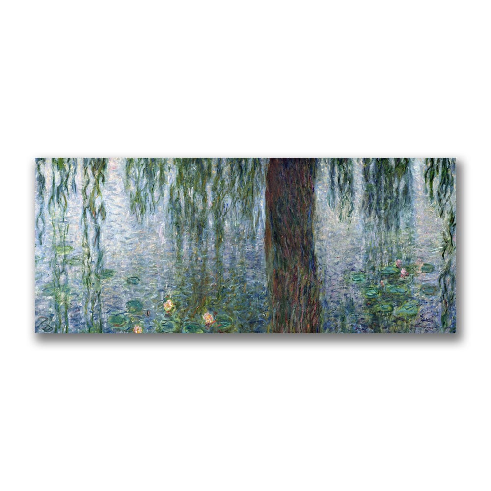 Claude Monet 'Waterlillies, Morning' Canvas Art - Multi