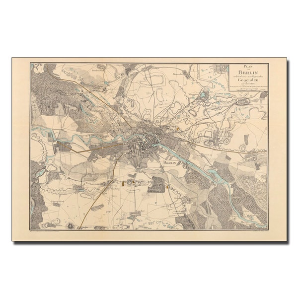 Schneider Map of Berlin, 1802 Canvas Art