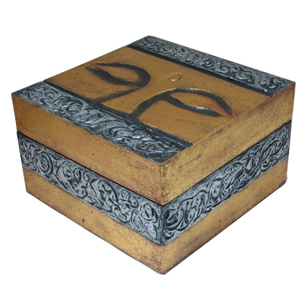 Handmade Buddha Eyes Wooden Box (Indonesia)