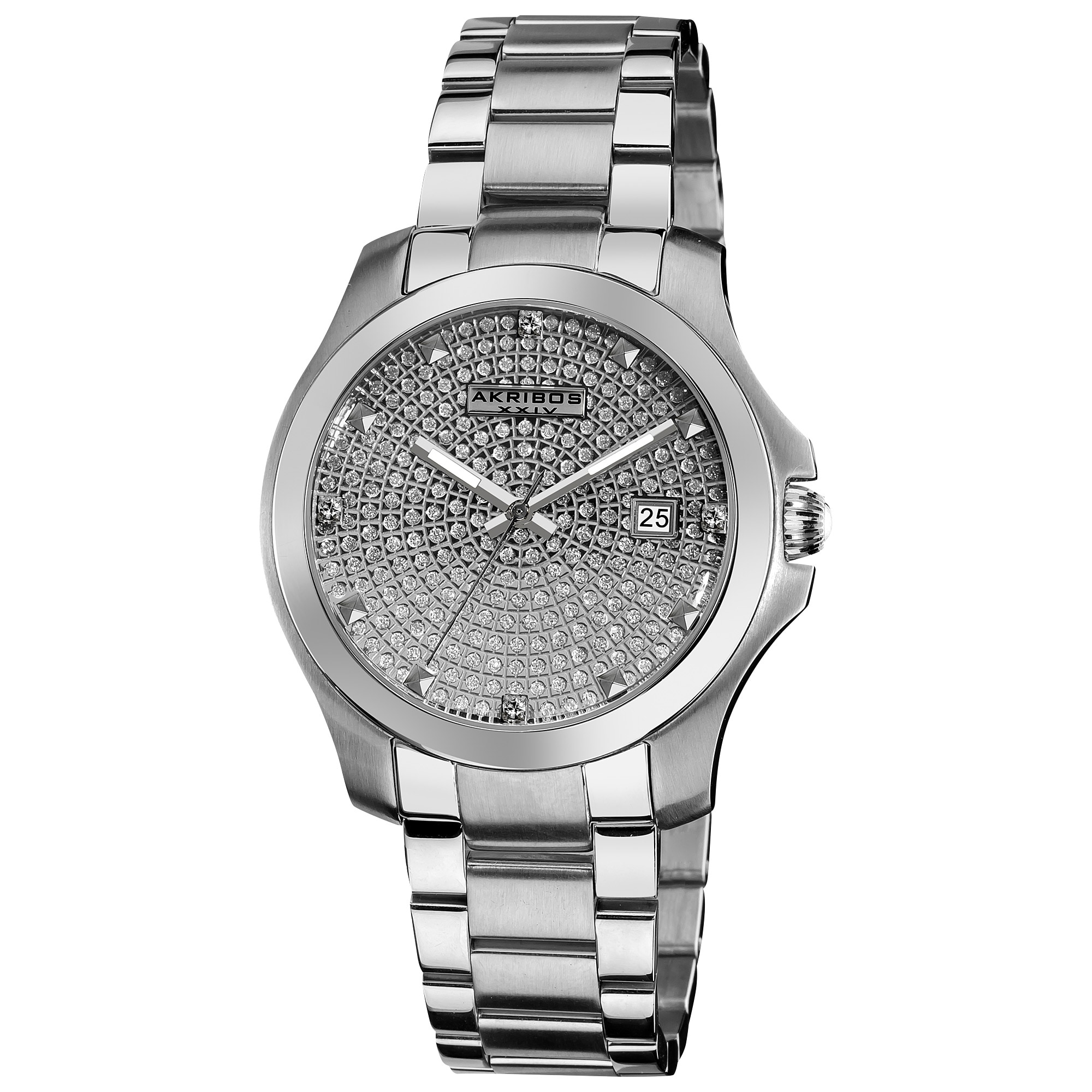 Stainless Steel Crystal Pave Bracelet Watch Today $117.99