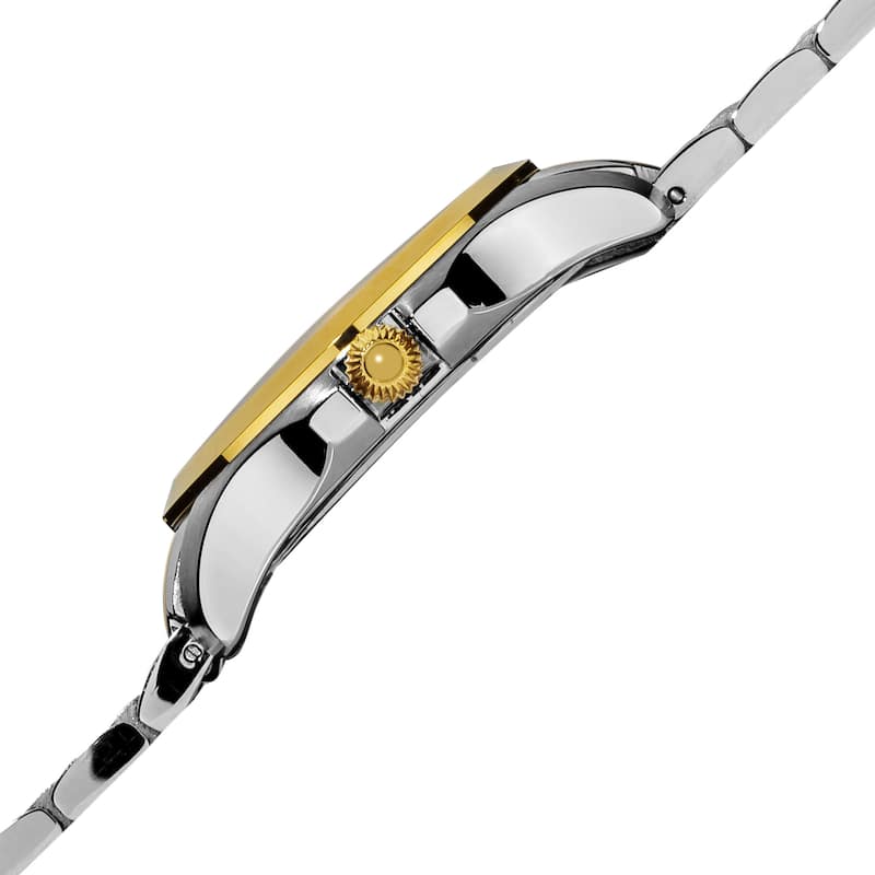 Akribos XXIV Women's Stainless Steel Crystal Pave Two-Tone Bracelet Watch