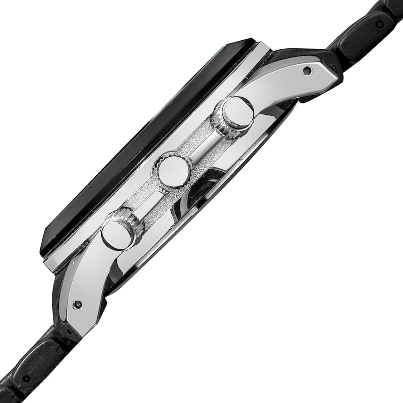 Akribos XXIV Women's Quartz Multifunction Stainless Steel Fashion Black Bracelet Watch