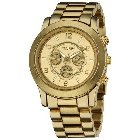 Akribos XXIV Women's Quartz Multifunction Fashion Gold-Tone Bracelet Watch
