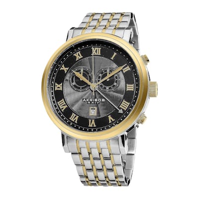 Akribos XXIV Men's Stainless Steel Swiss Collection Chronograph Watch