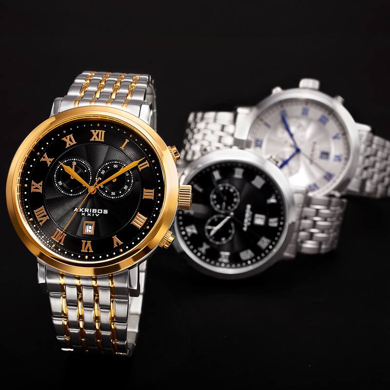Akribos XXIV Men's Stainless Steel Swiss Collection Chronograph Watch