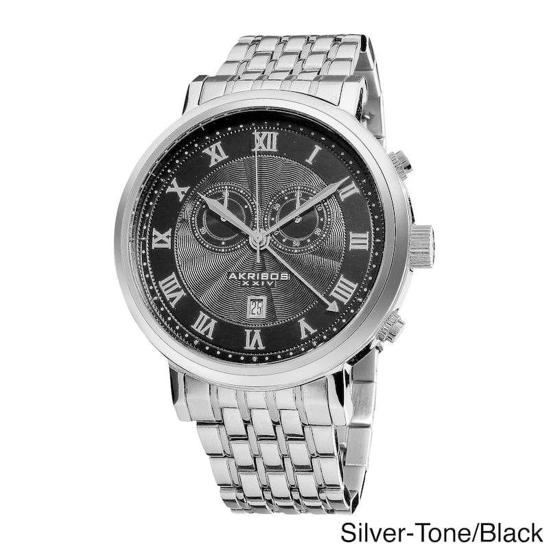 Akribos XXIV Men's Stainless Steel Swiss Collection Chronograph Watch