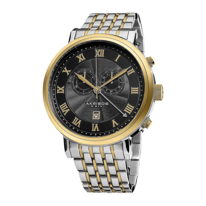 Akribos XXIV Men's Stainless Steel Swiss Collection Chronograph Watch