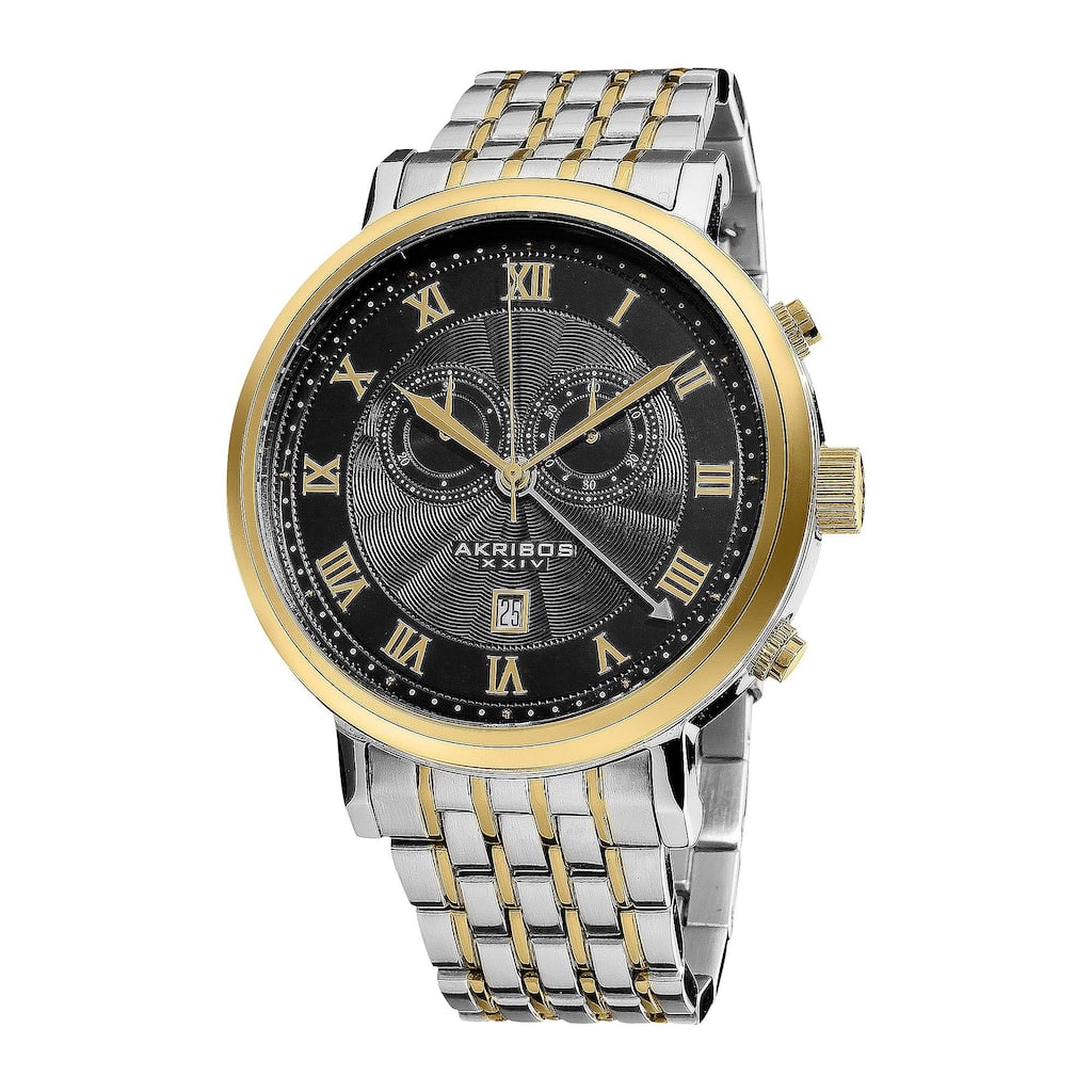 Akribos XXIV Men's Stainless Steel Swiss Collection Chronograph Watch