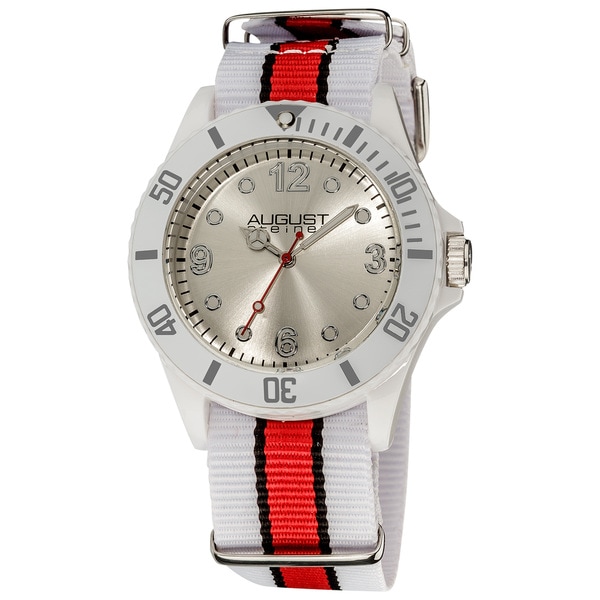 August Steiner Juniors Quartz Nylon Strap Sport Watch with Orange Stripe August Steiner Women's August Steiner Watches