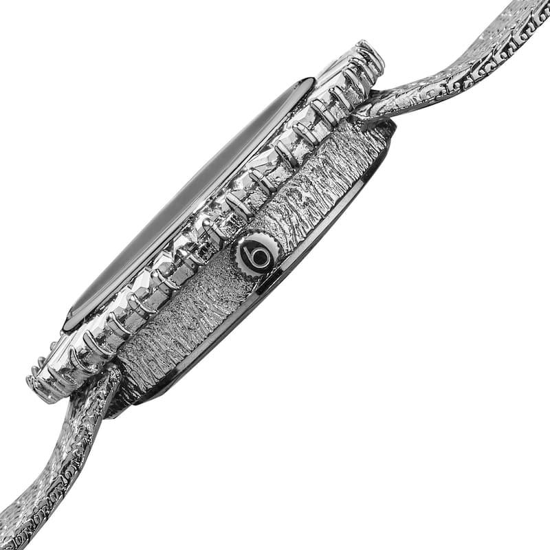 Burgi Women's Mother of Pearl Diamond and Baguette Bracelet Watch, White CZ Bezel