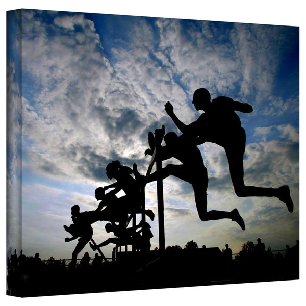 David Liam Kyle 'Hurdler Silhouette' Gallery Wrapped Canvas ArtWall Canvas