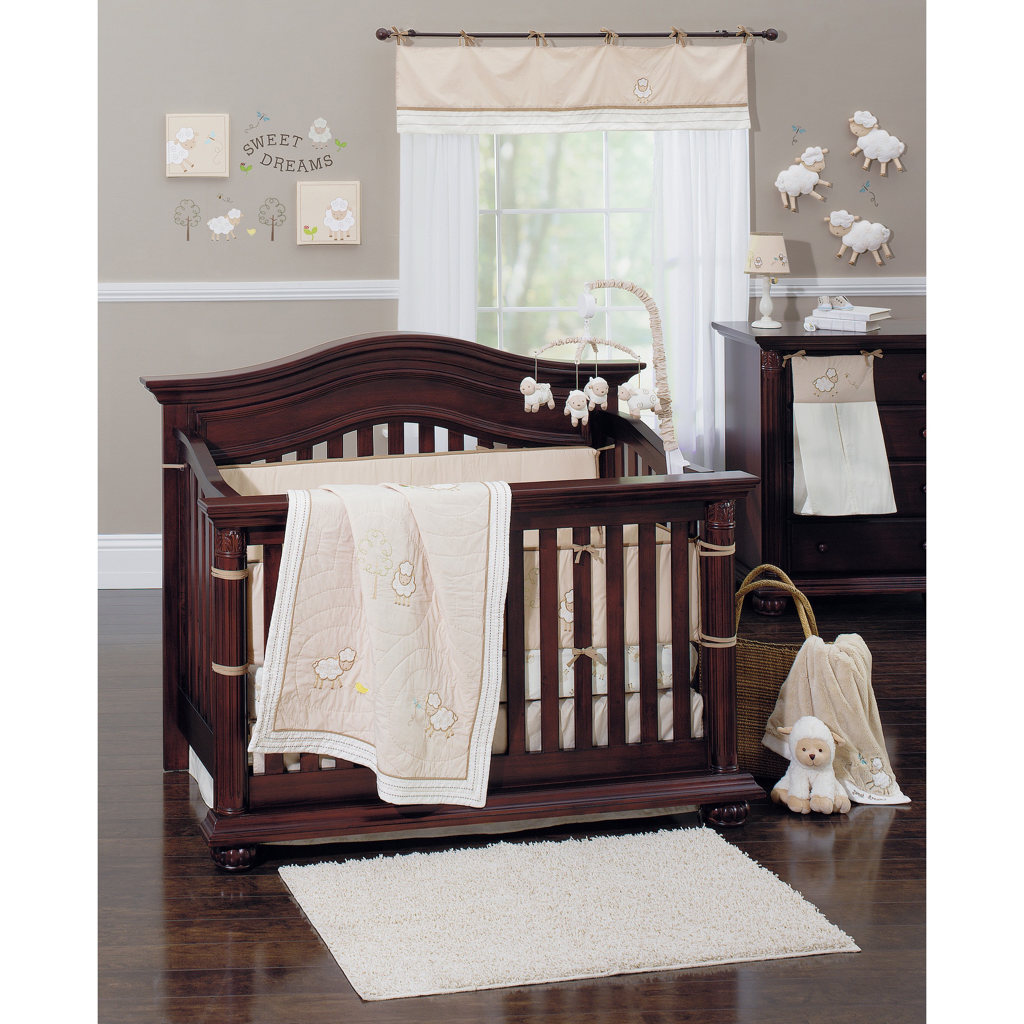 Shop Crown Crafts Little Lamb 9 Piece Crib Bedding Set Overstock