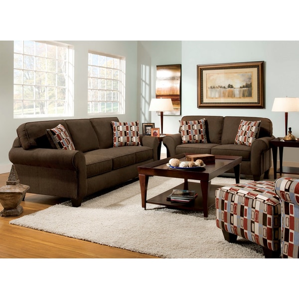 Furniture of America Adameri 2 piece Transitional Sofa/ Loveseat Set Furniture of America Living Room Sets