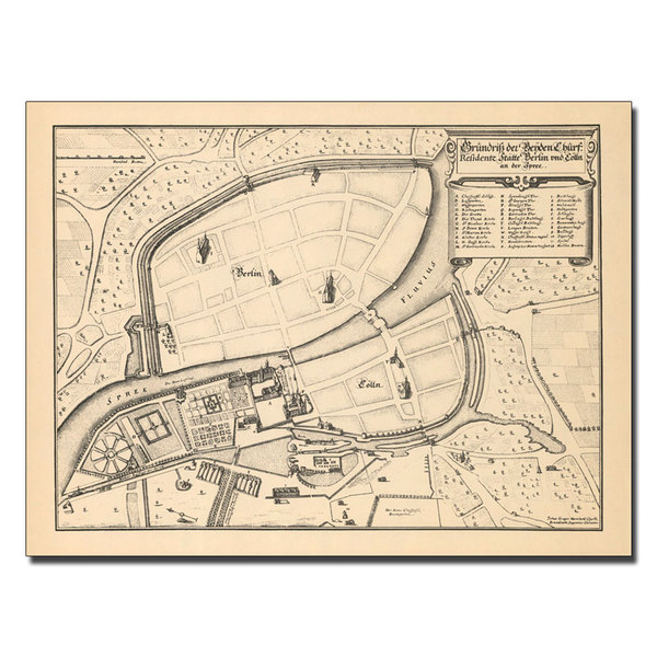 'Memhardt 'Map of Berlin and Coelln, 1652' Canvas Art Trademark Fine Art Canvas