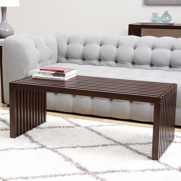 slat walnut finish coffee table - free shipping today - overstock slat walnut finish coffee table - free shipping today - overstock