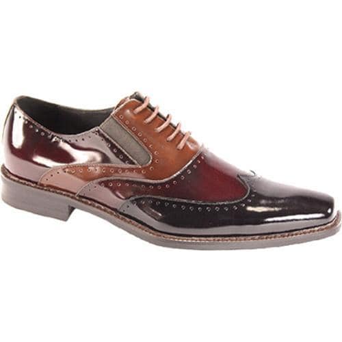 Mens Giorgio Venturi 6296 Black/Burgundy/Light Brown Polished Leather