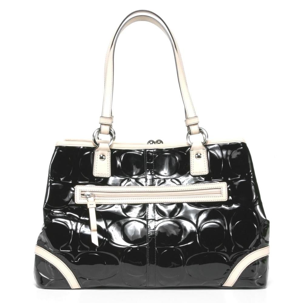 coach embossed patent leather tote