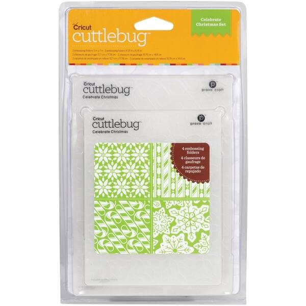slide 2 of 2, Cuttlebug Embossing Folders 4/Pkg-Celebrate Christmas