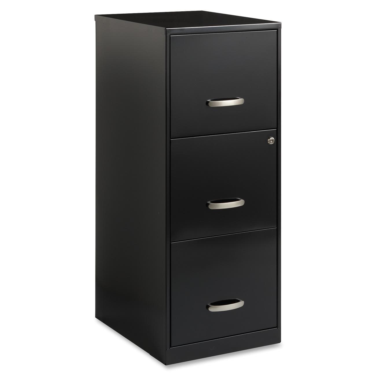 Black STEELCUBE 3 Drawer File Cabinet with Lock Metal Vertical Filing Cabinet on Anti-tilt Wheels Metal Filing Cabinet Legal/Letter Size 