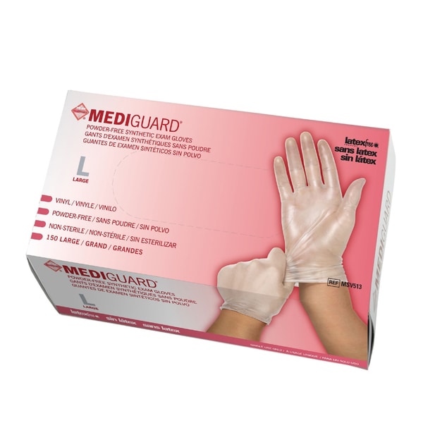 Mediguard Large Vinyl Exam Gloves (Case of 1500) Medline Exam Gloves