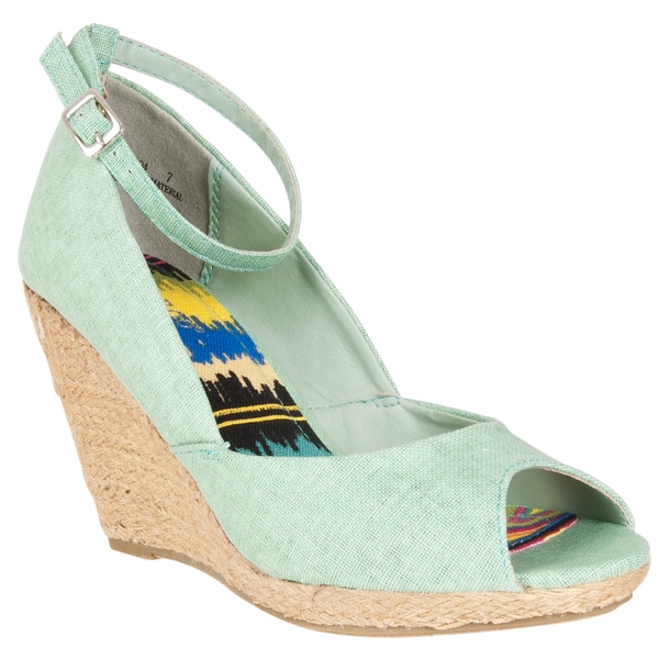 Riverberry Women's 'Astrid' Mint Ankle Strap Wedges Wedges