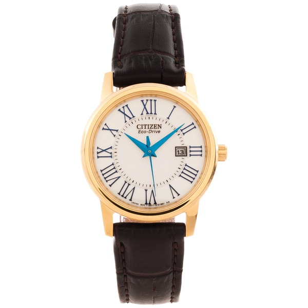 Citizen Women's 'Eco Drive' Leather Strap Date Watch Citizen Women's Citizen Watches