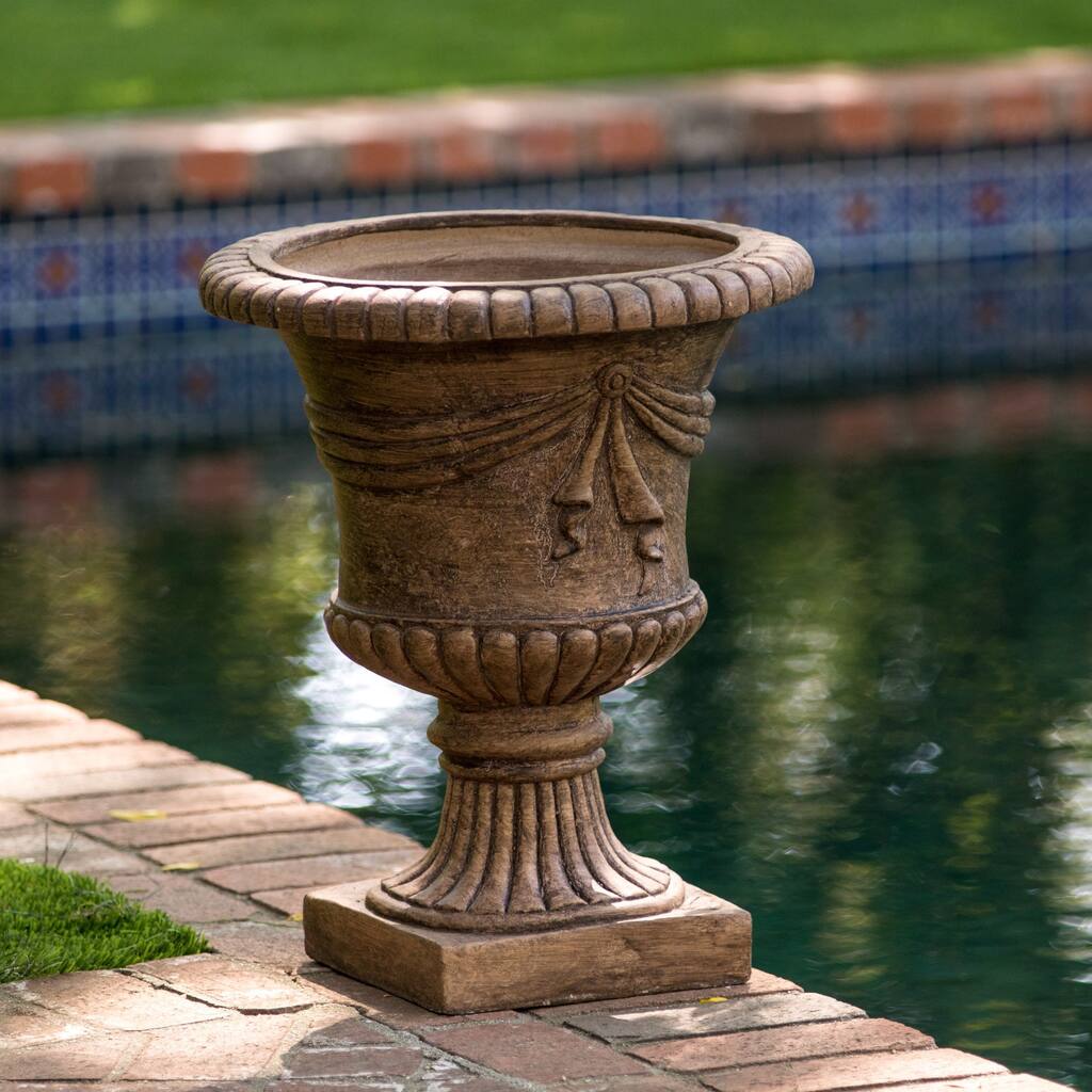 Zeus 20-inch Antique Clay Urn Planter by Christopher Knight Home