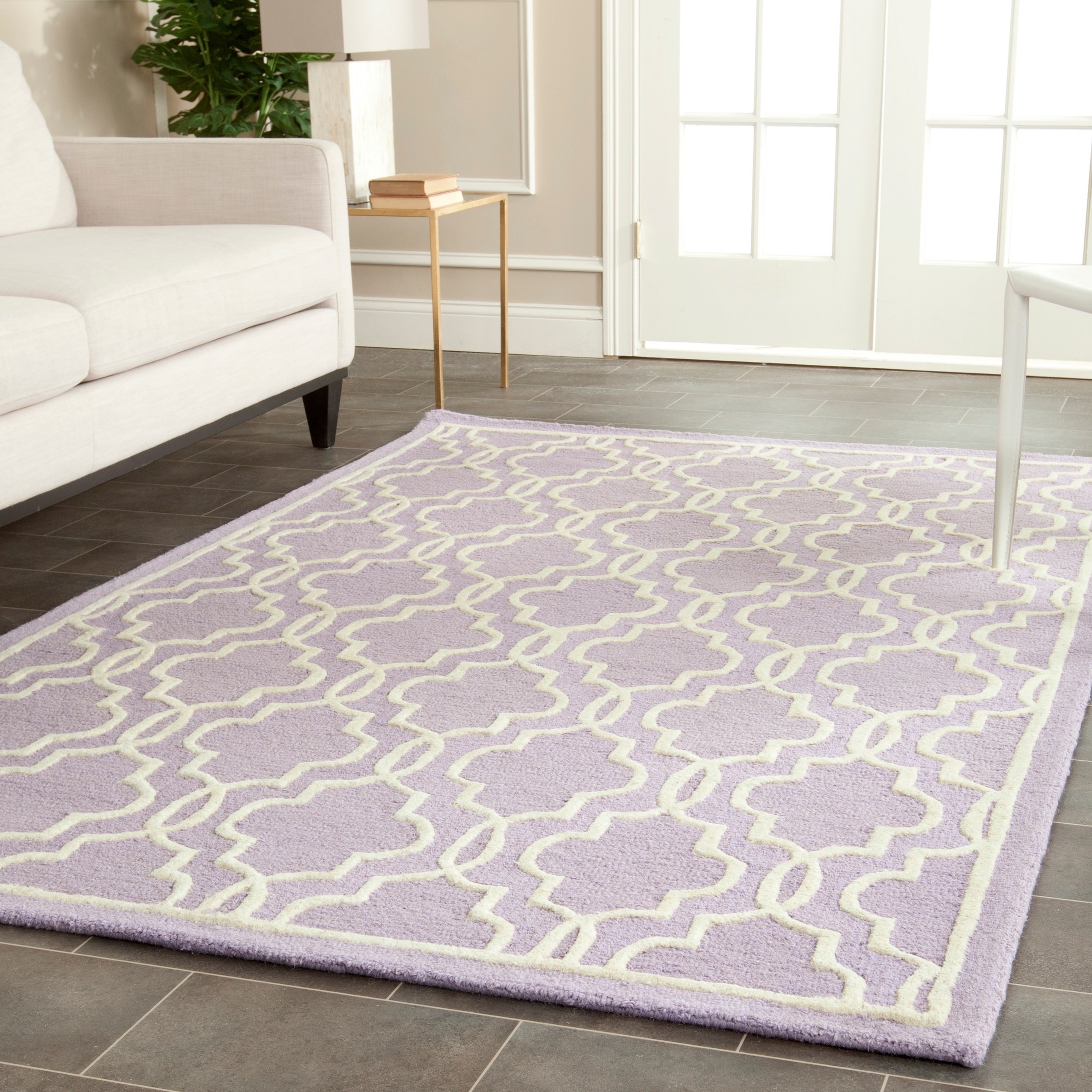 Safavieh Handmade Cambridge Moroccan Lavander Wool Area Rug (6 X 9)