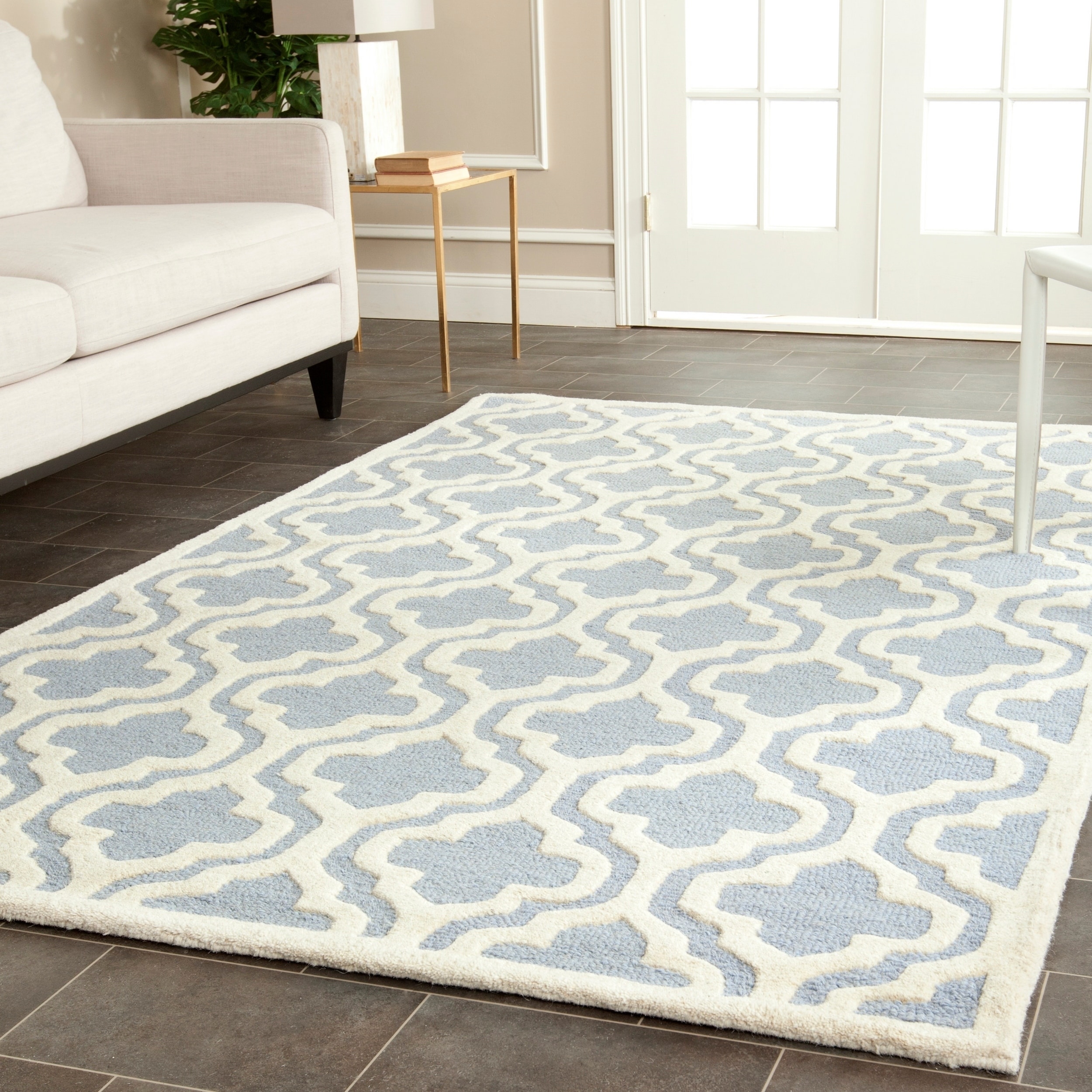 Safavieh Handmade Moroccan Cambridge Light Blue Wool Rug (9 X 12)