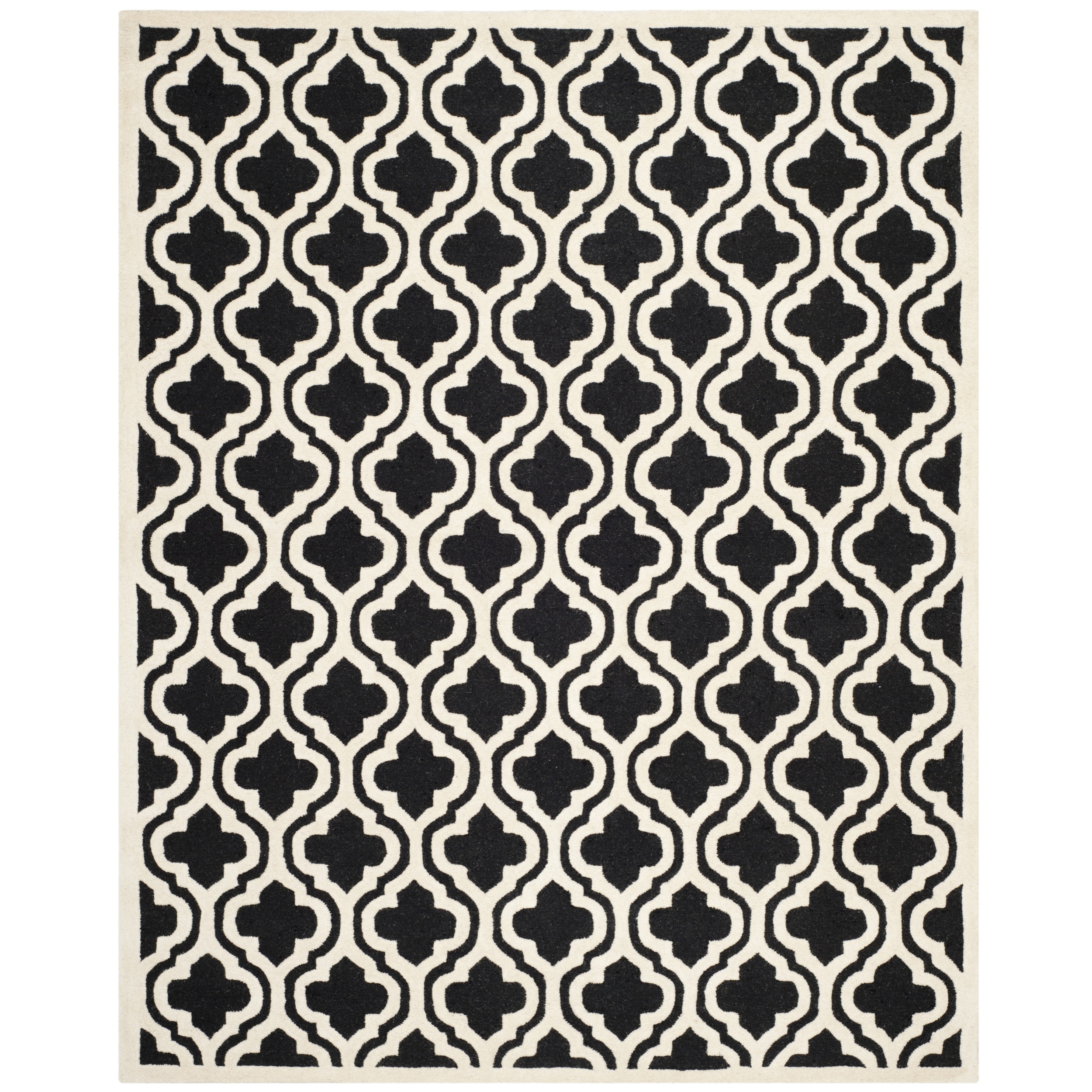 Safavieh Handmade Cambridge Moroccan Black Wool Rug With Half inch Pile (6 X 9)