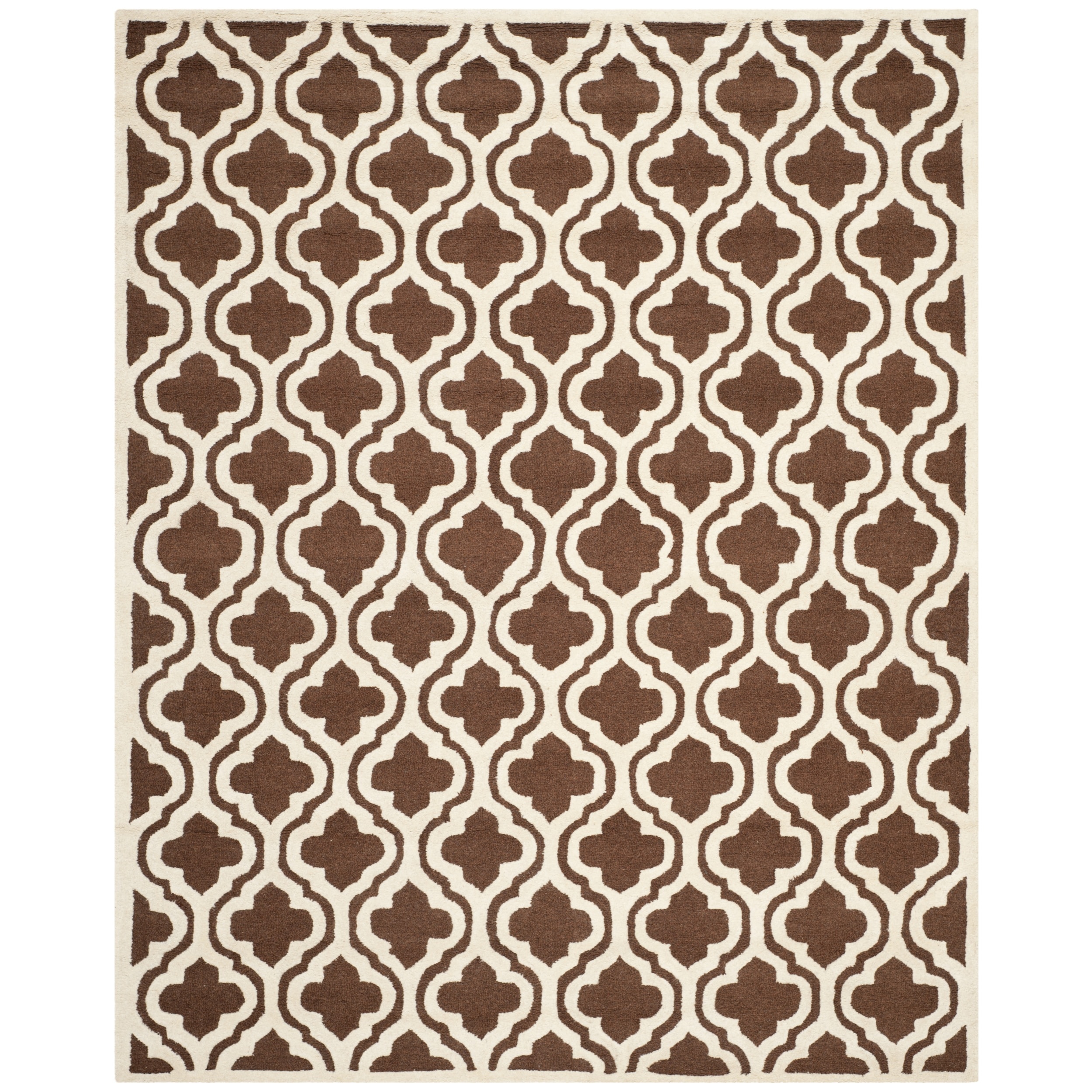 Safavieh Handmade Tufted Cambridge Moroccan Dark Brown Wool Rug (6 X 9)