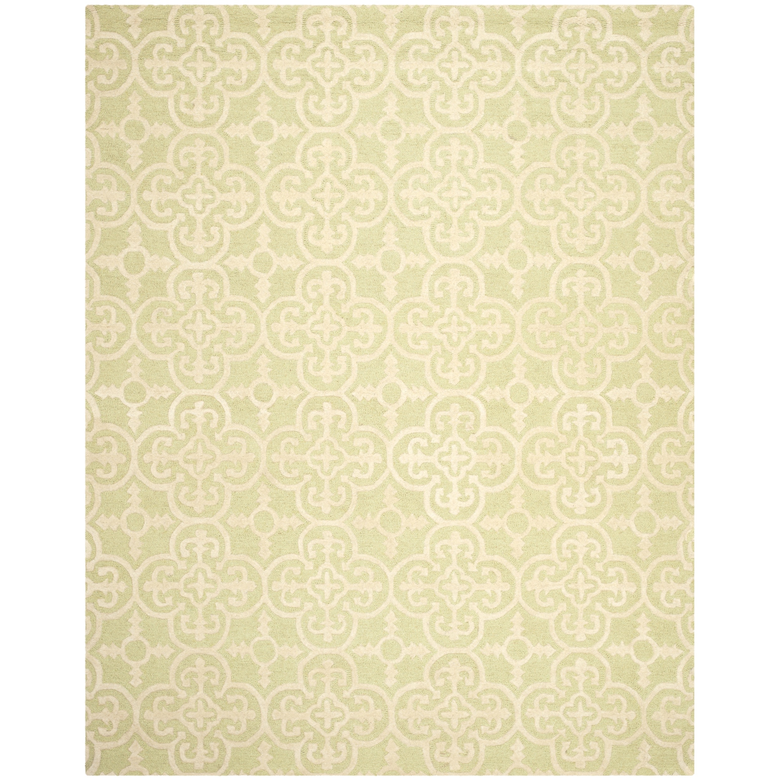 Safavieh Handmade Cambridge Moroccan Light Green Cotton canvas Wool Rug (9 X 12)