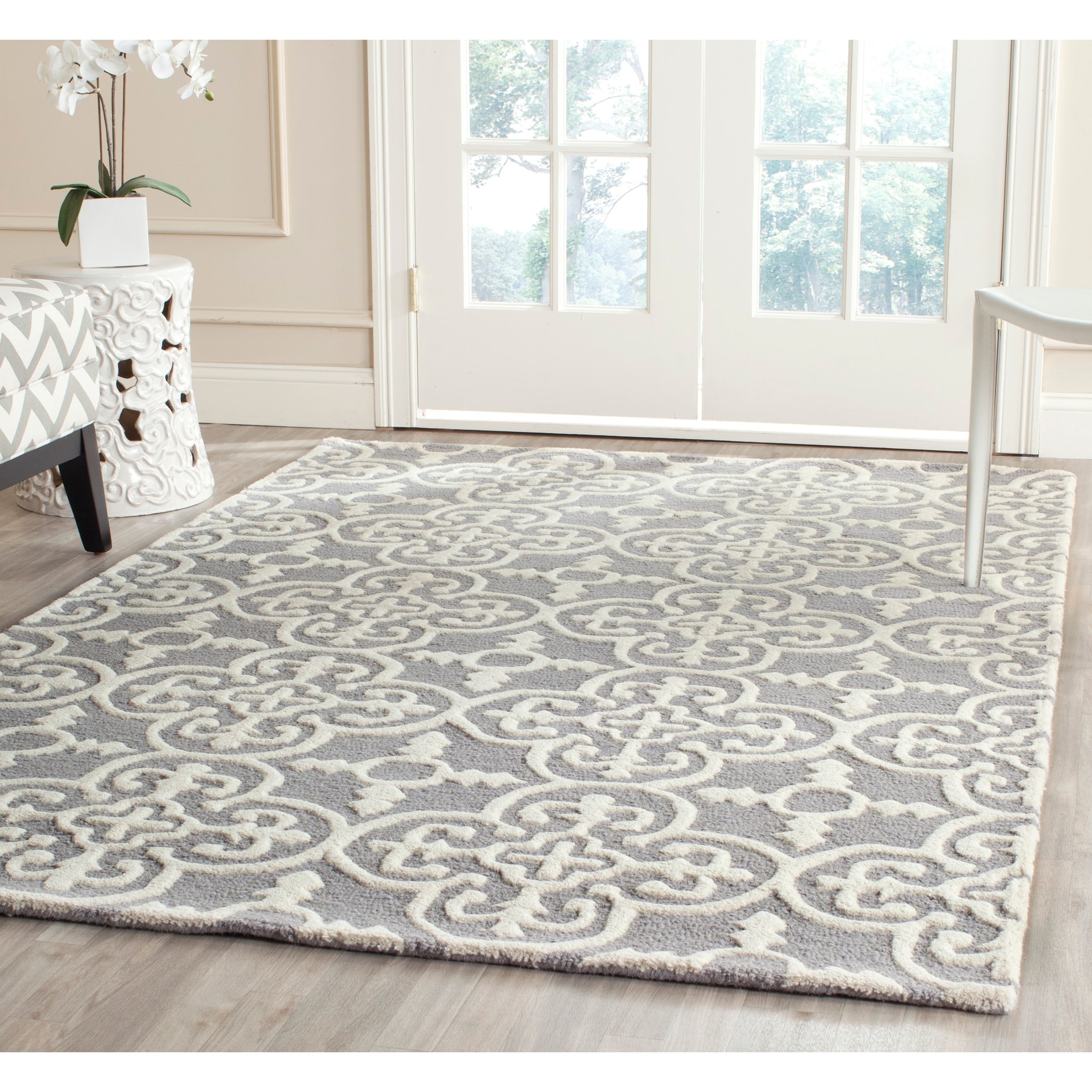 Safavieh Traditional Handmade Moroccan Cambridge Silver Wool Rug (8 X 10)