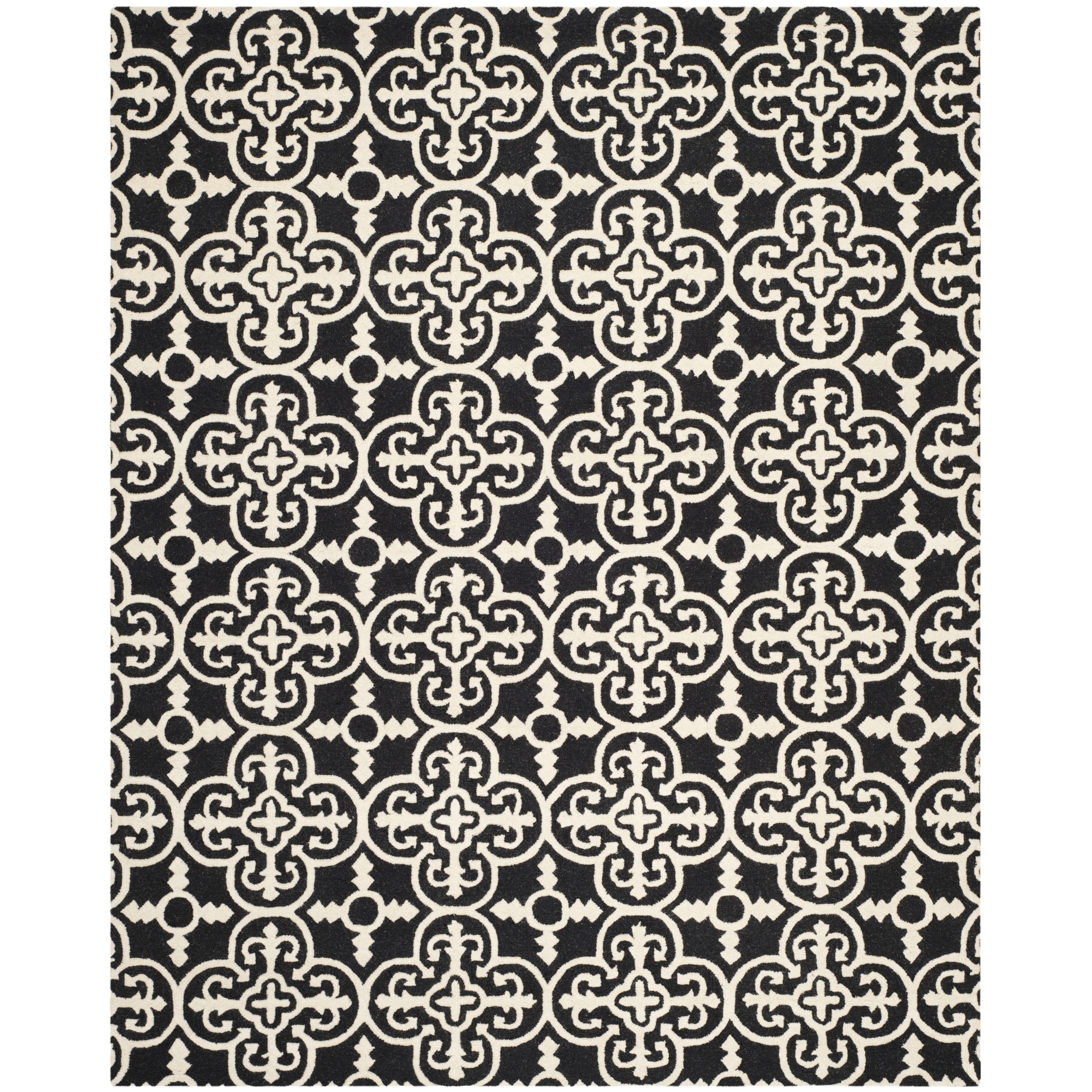 Casual Safavieh Handmade Cambridge Moroccan Black Wool Rug (8 X 10)