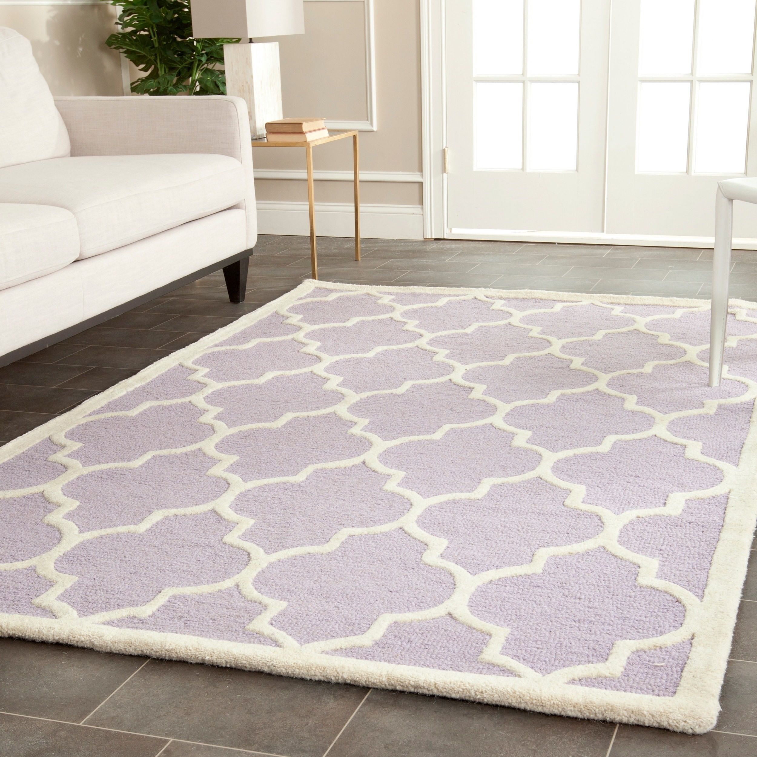 Safavieh Handmade Moroccan Cambridge Lavender Wool Rug (6 X 9)