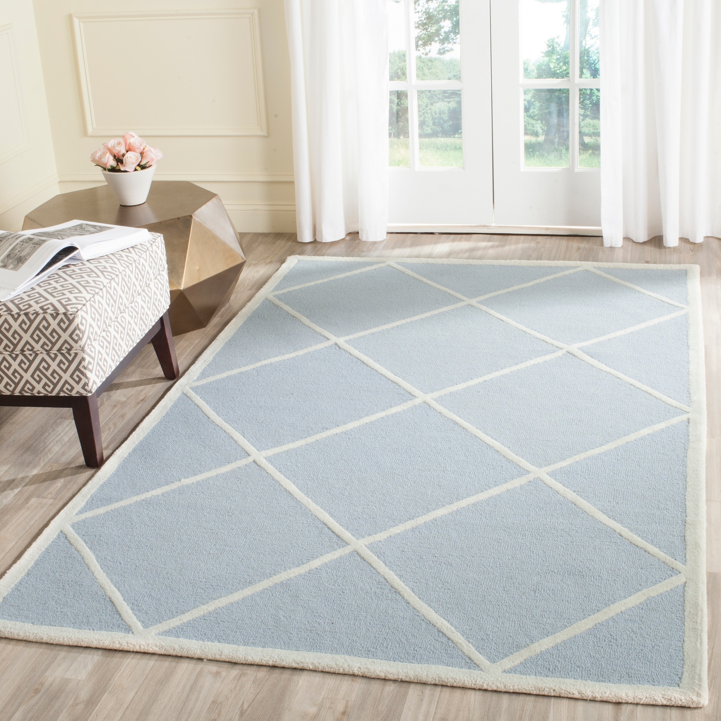 Safavieh Handmade Moroccan Cambridge Light Blue Wool Rug (8 X 10)