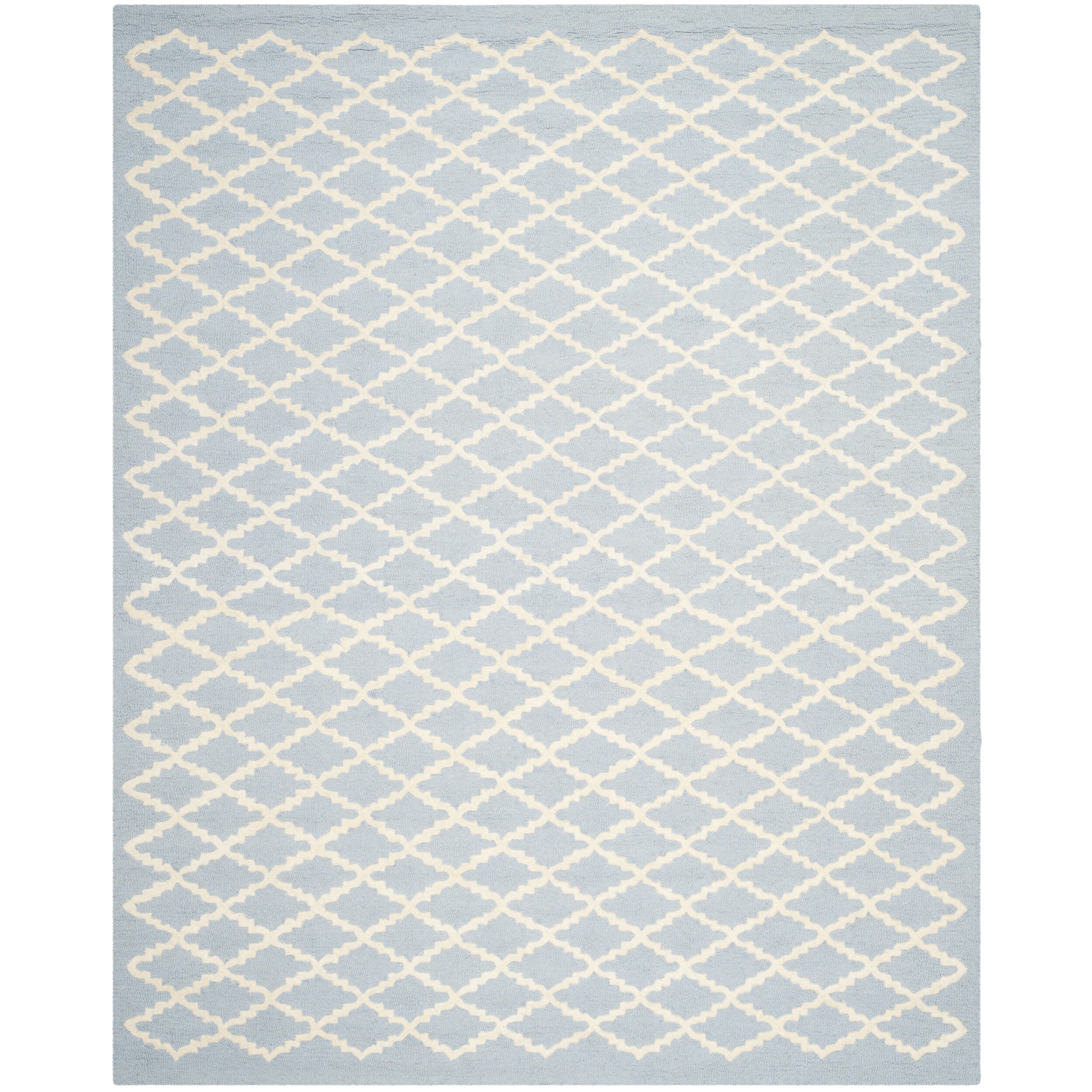 Safavieh Handmade Cambridge Moroccan Light Blue Crisscross Pattern Wool Rug (6 X 9)